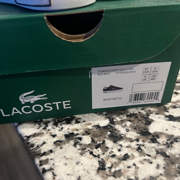 Toddler Lacoste Black Shoes size 6 Powercourt - Picture 2 of 6